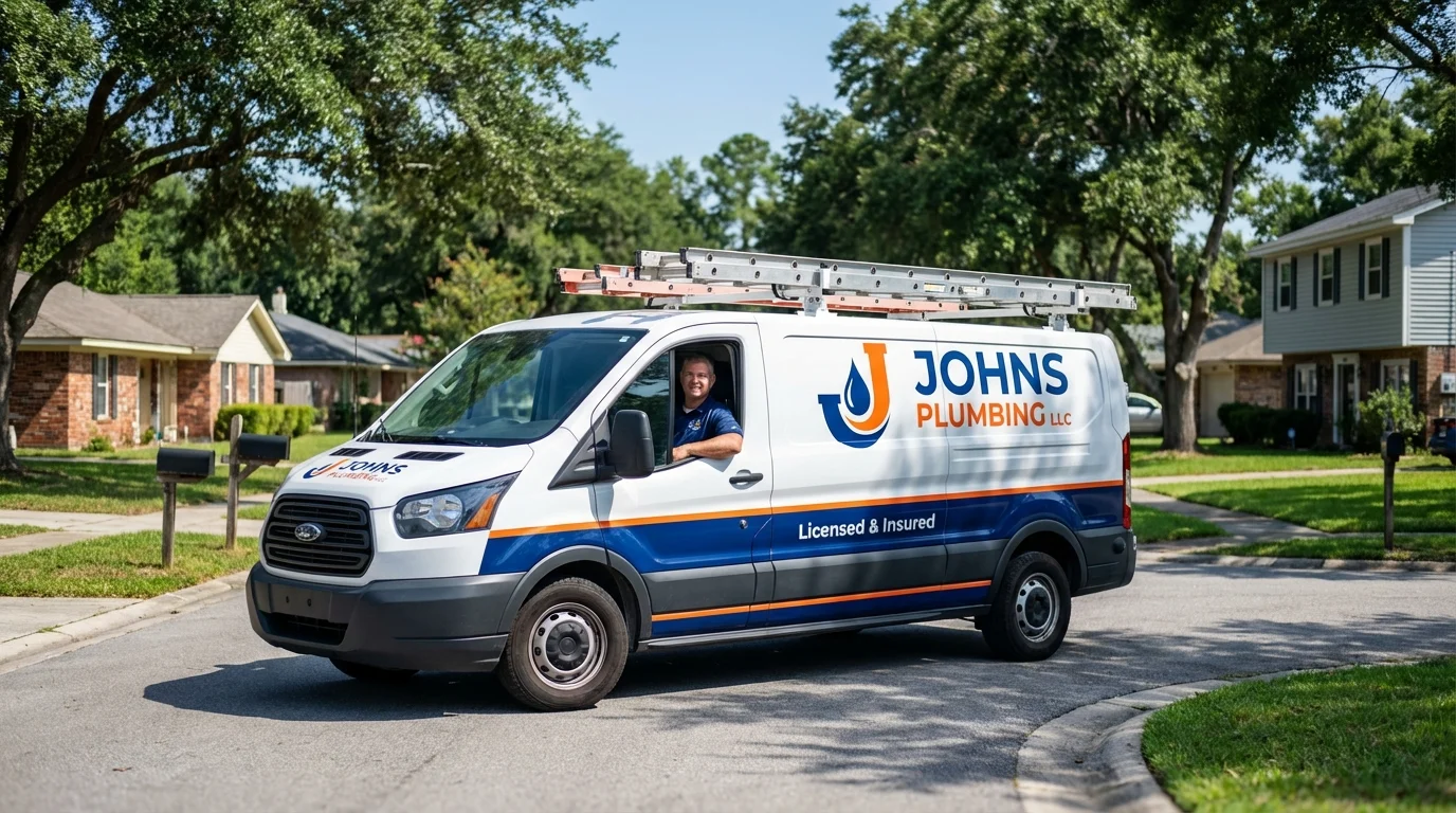 Johns Plumbing LLC service van in Grafton, WV